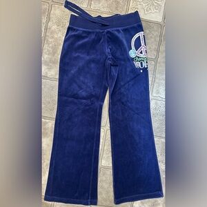 Justice Navy Velour Pants